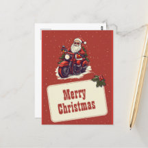 Santa Claus Riding The Bike Cartoon