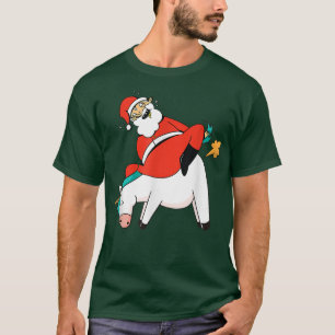 Santa Claus Riding Unicorn Fart XMas Funny Christm T-Shirt
