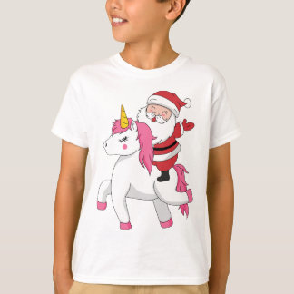 santa claus riding unicorn T-Shirt