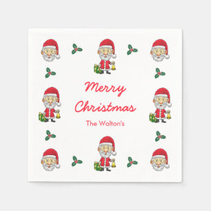 Santa Claus rings the bell on Christmas Eve Napkin