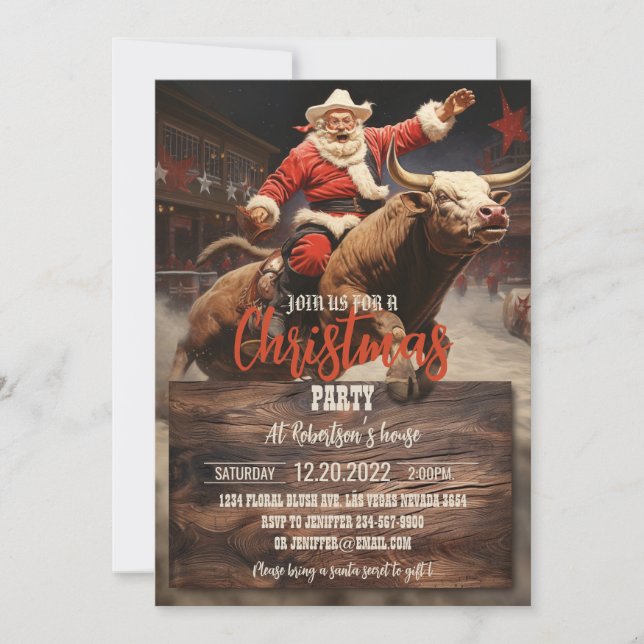 Santa Claus Rodeo Invitation (Front)
