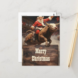 Santa Claus Rodeo Postcard