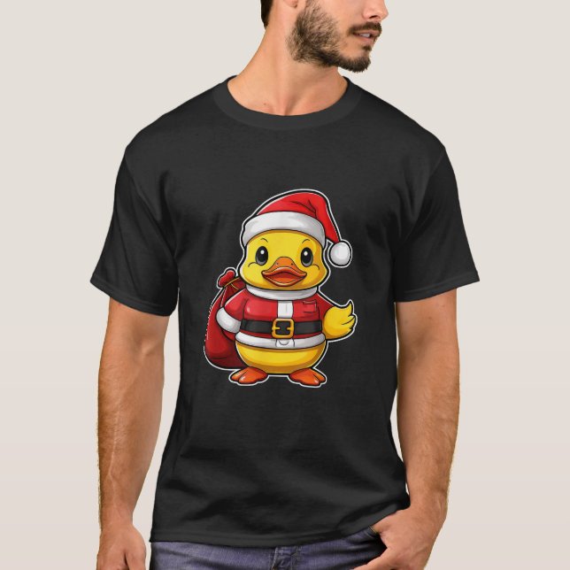 Santa Claus Rubber Duck Father Christmas Rubber Du T-Shirt (Front)
