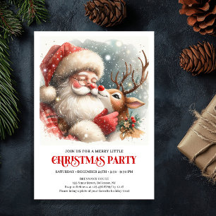 Santa Claus Rudolph Festive Holiday Family Party  Invitation