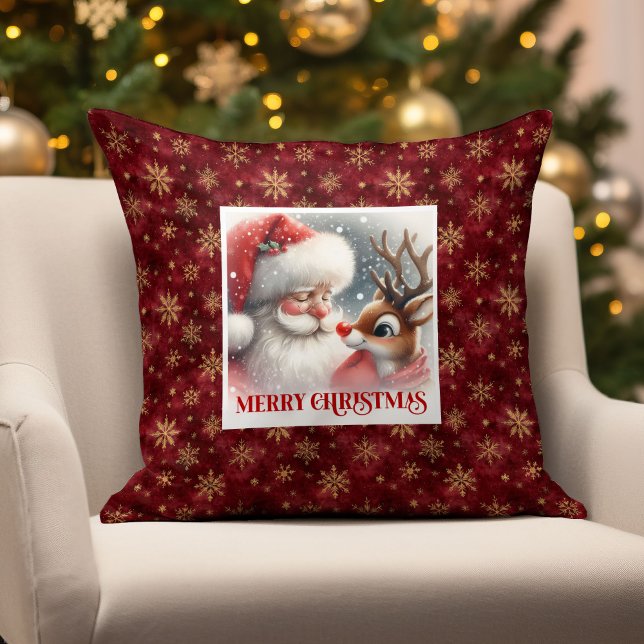 Santa Claus Rudolph Holiday Throw Pillow Decor  (Santa Claus Rudolph Holiday Throw Pillow Decoration

)