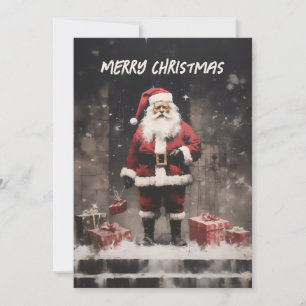 Santa Claus Rural Mural Holiday Card