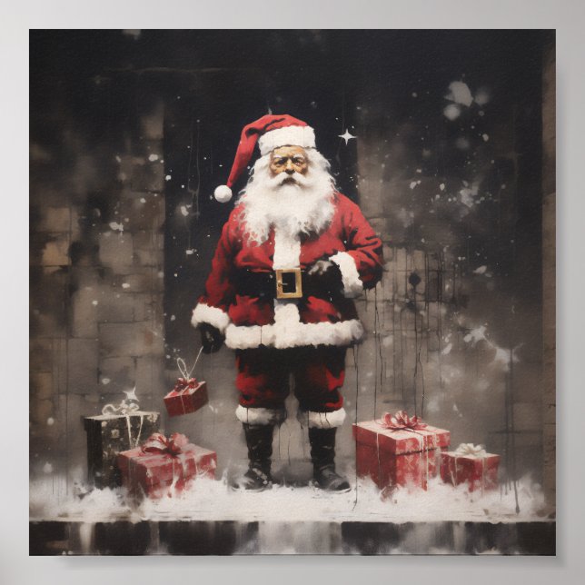 Santa Claus Rural Mural Poster (Front)