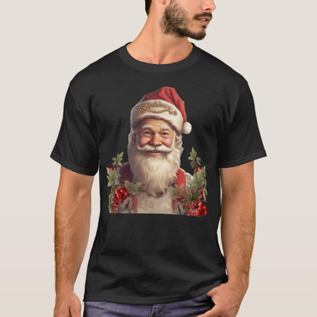 Santa Claus Saint Nicholas Christmas  T-Shirt (Front)