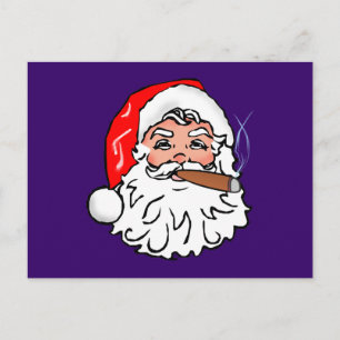 Santa Claus Santa Claus cigar Holiday Postcard