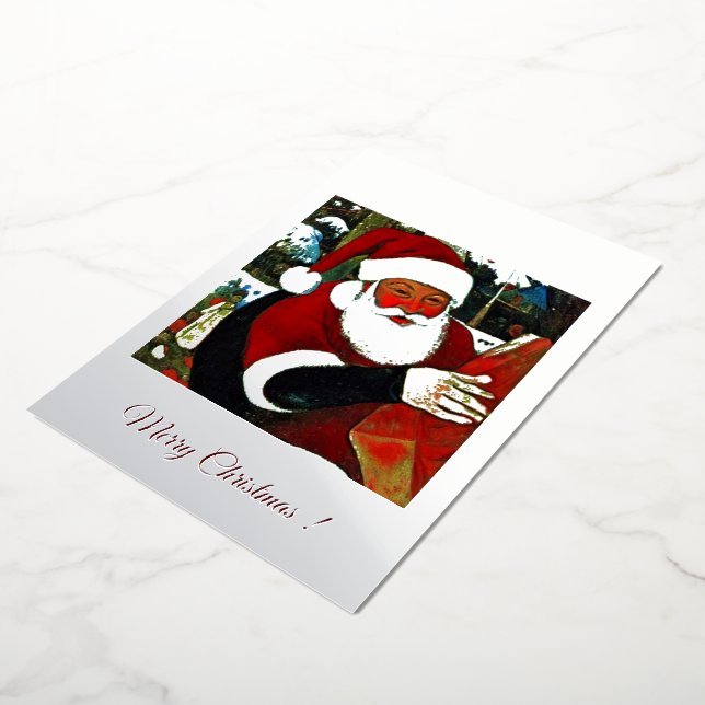 Santa Claus / Santa Claus Foil Holiday Card (Rotated)