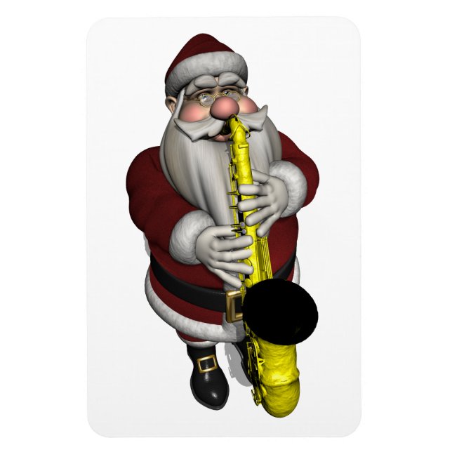 Santa Claus Saxophone Player Magnet (Vertical)
