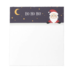 Santa Claus saying Ho ho ho! Xmas night Notepad