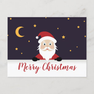 Santa Claus saying Merry Xmas night Postcard