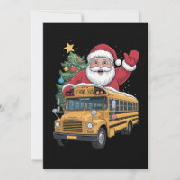 Santa Claus School Bus Christmas Tree Driver Xmas