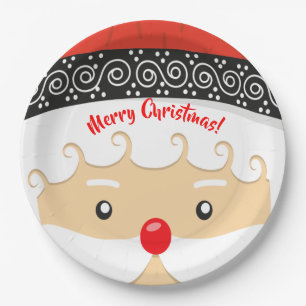Santa Claus Selfie Paper Plate