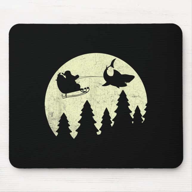 Santa Claus Shark Sleigh Christmas Funny  Mouse Mat (Front)