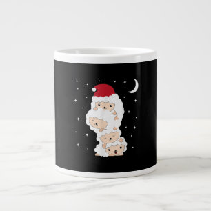 Santa Claus Sheep Christmas Lamb Farm Animals Gift Large Coffee Mug