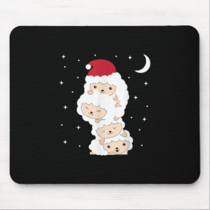 Santa Claus Sheep Christmas Lamb Farm Animals Gift Mouse Mat