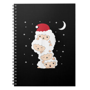 Santa Claus Sheep Christmas Lamb Farm Animals Gift Notebook