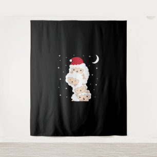 Santa Claus Sheep Christmas Lamb Farm Animals Gift Tapestry