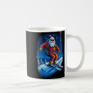 Santa claus shredding the slopes santa skiing coffee mug
