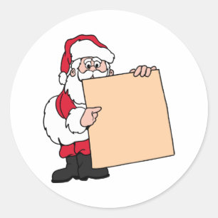 Santa Claus Sign Classic Round Sticker