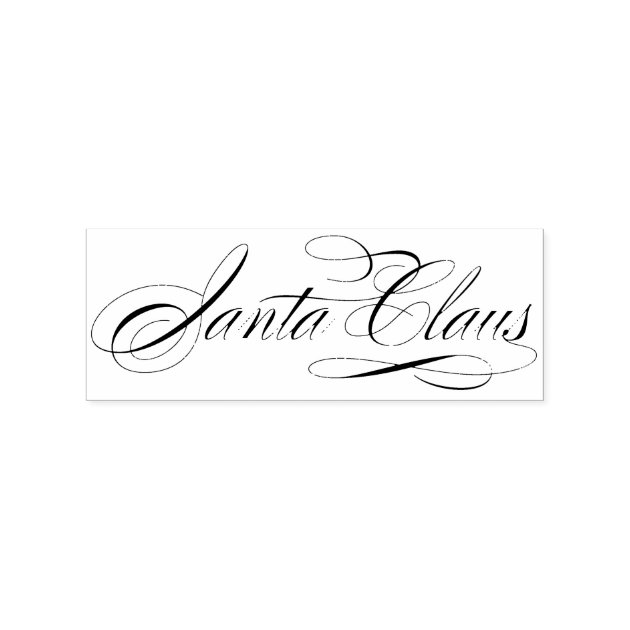 Santa Claus Signature Christmas II Rubber Stamp Zazzle