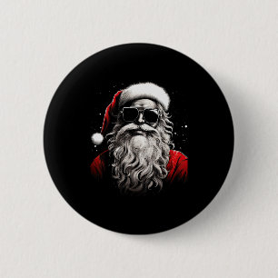 Santa Claus Silhouette Christmas Sungles Caricatur 6 Cm Round Badge
