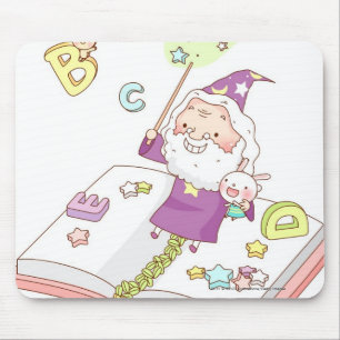Santa Claus sitting on book Mouse Mat