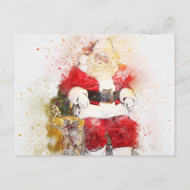 Santa Claus Sitting Postcard (Front)