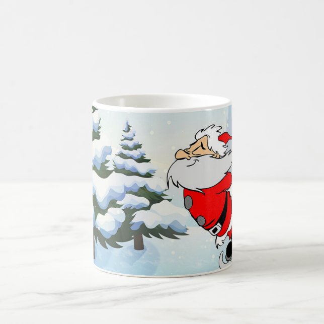 Santa Claus Skate On Ice Snow Coffee Mug (Center)