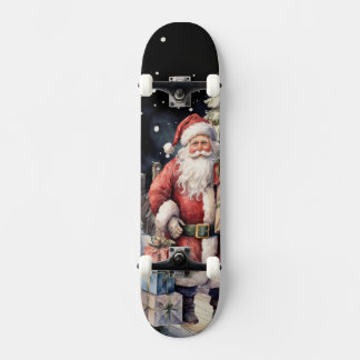 Santa Claus Skateboard with Gifts