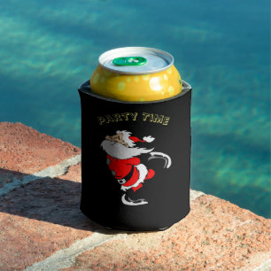 Santa Claus Skating Can Cooler