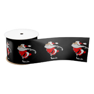 Santa Claus Skating Satin Ribbon