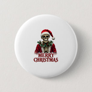 Santa Claus Skeleton Outfit Skull Funny Christmas 6 Cm Round Badge