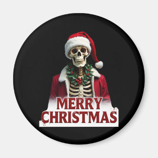 Santa Claus Skeleton Outfit Skull Funny Christmas  Magnet