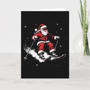 Santa Claus Ski Funny Skiing Xmas Christmas _2 Card