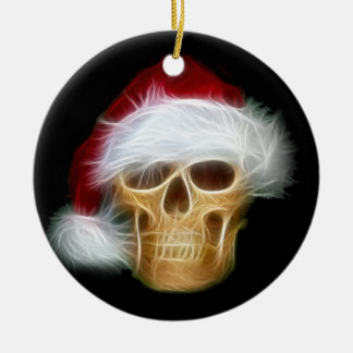 Santa Claus skull Ceramic Tree Decoration