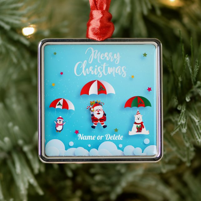 Santa Claus SkyDiving Christmas Ornament Sky Diver (Tree)
