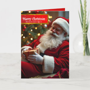 Santa Claus sleeping with wishes GC Holiday Card