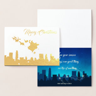 Santa Claus Sleigh Christmas Foil Card