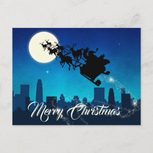 Santa Claus Sleigh Christmas Holiday Postcard