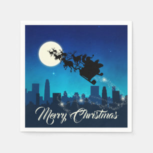 Santa Claus Sleigh Christmas Napkin
