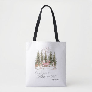 Santa Claus,Sleigh,Presents Forest Christmas Tote Bag