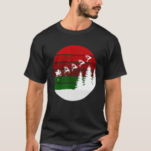 Santa Claus Sleigh Rendeer Christmas XMas Retro Vi T-Shirt