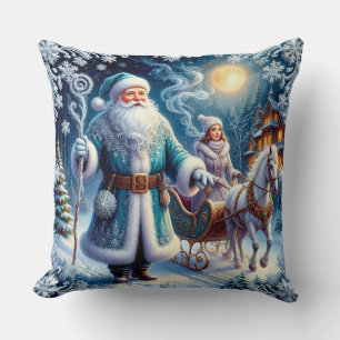 Santa Claus, Sleigh Ride, and Cosy Christmas Cushion
