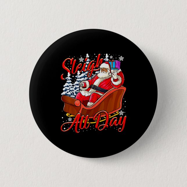 Santa Claus Sleigh Toys Black African American Chr 6 Cm Round Badge (Front)