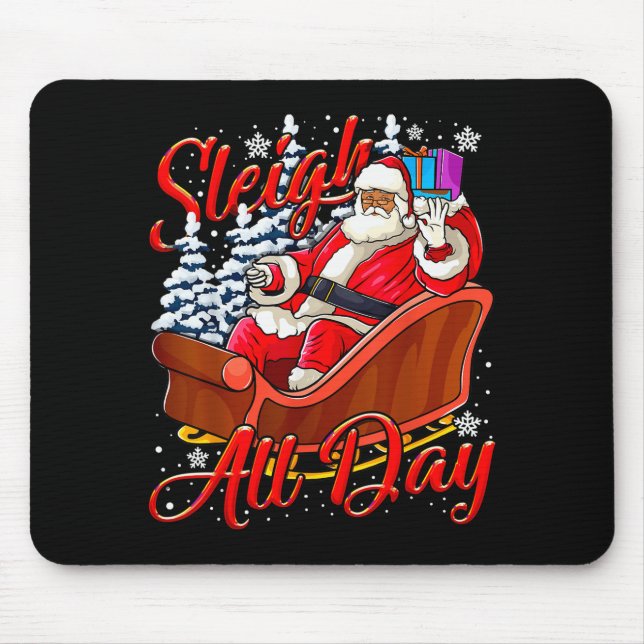 Santa Claus Sleigh Toys Black African American Chr Mouse Mat (Front)