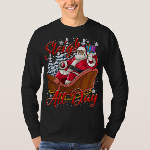 Santa Claus Sleigh Toys Black African American Chr T-Shirt
