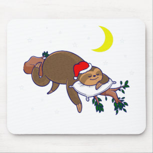 santa claus sloth christmas mouse mat